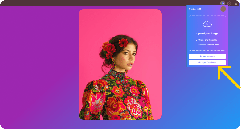 Instamodel sidebar dashboard interface